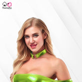 Kaamastra women Shiny Leather Sexy Choker-Light Green